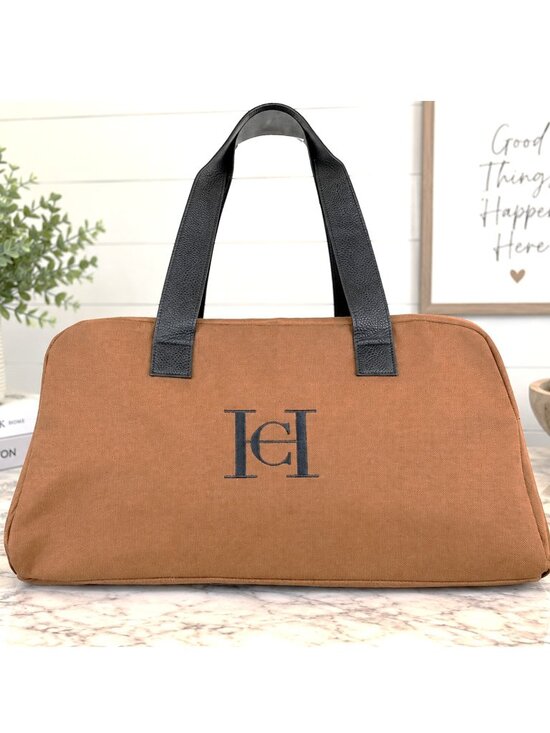Carolina Herrera Other - Carolina Herrera Bad Boy Brown Canvas Travel Weekender Duffel Bag NWOT